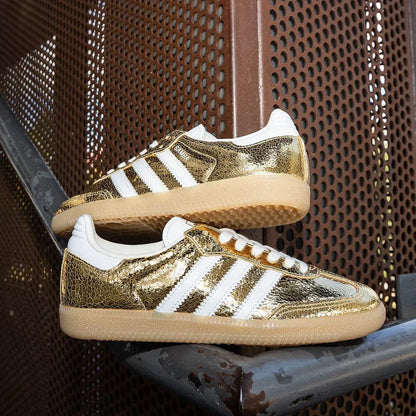 Sneakers "Chrome" — Cuir Métallisé & Effet Craquelé