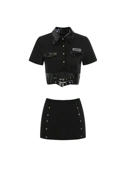 1 set Costume de jeu de rôle pour femme, uniforme de cosplay, tenue de la Saint-Valentin, cadeau de la Saint-Valentin Noir printemps
